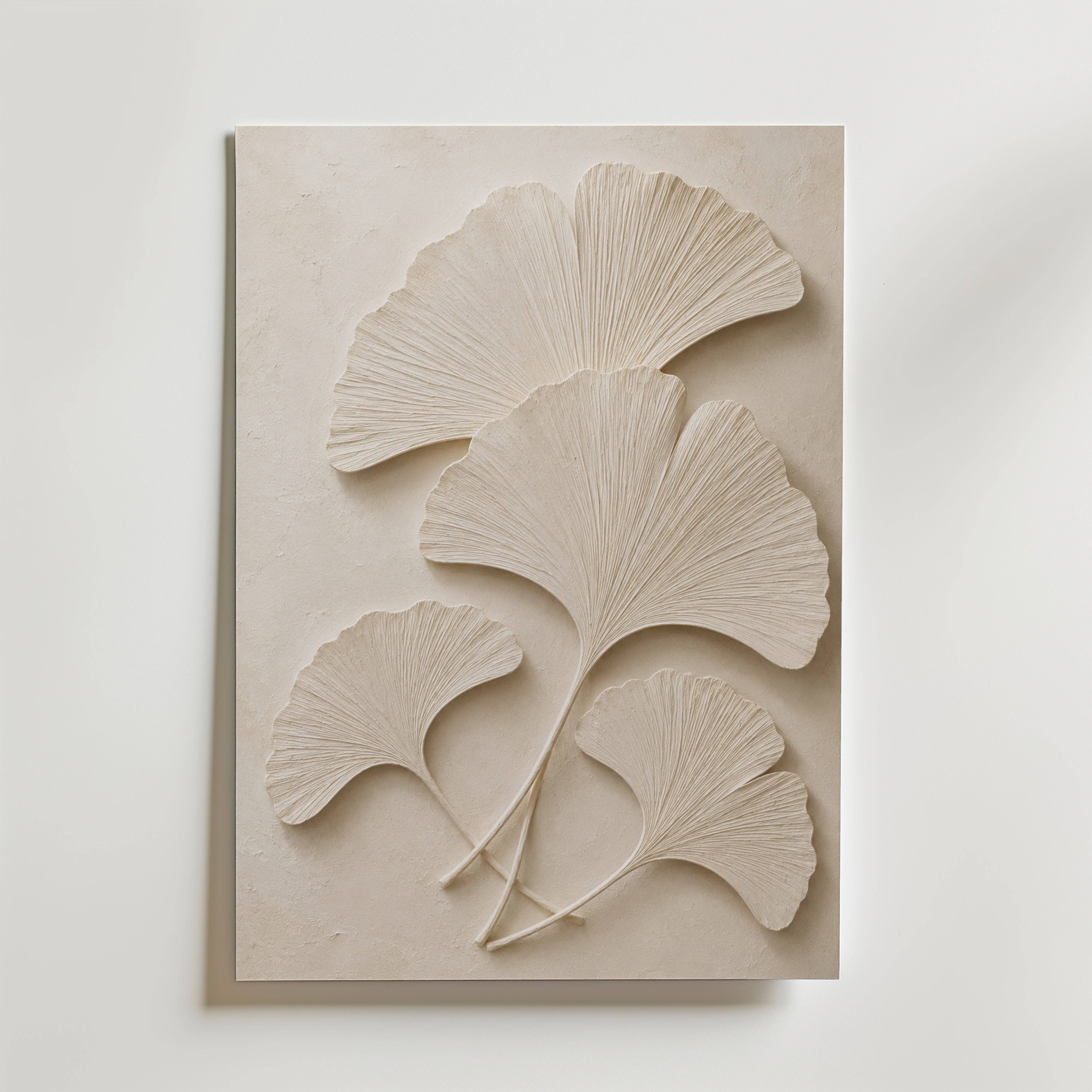 Ginkgo Relief Poster - Premium Canvas 40x50 cm
