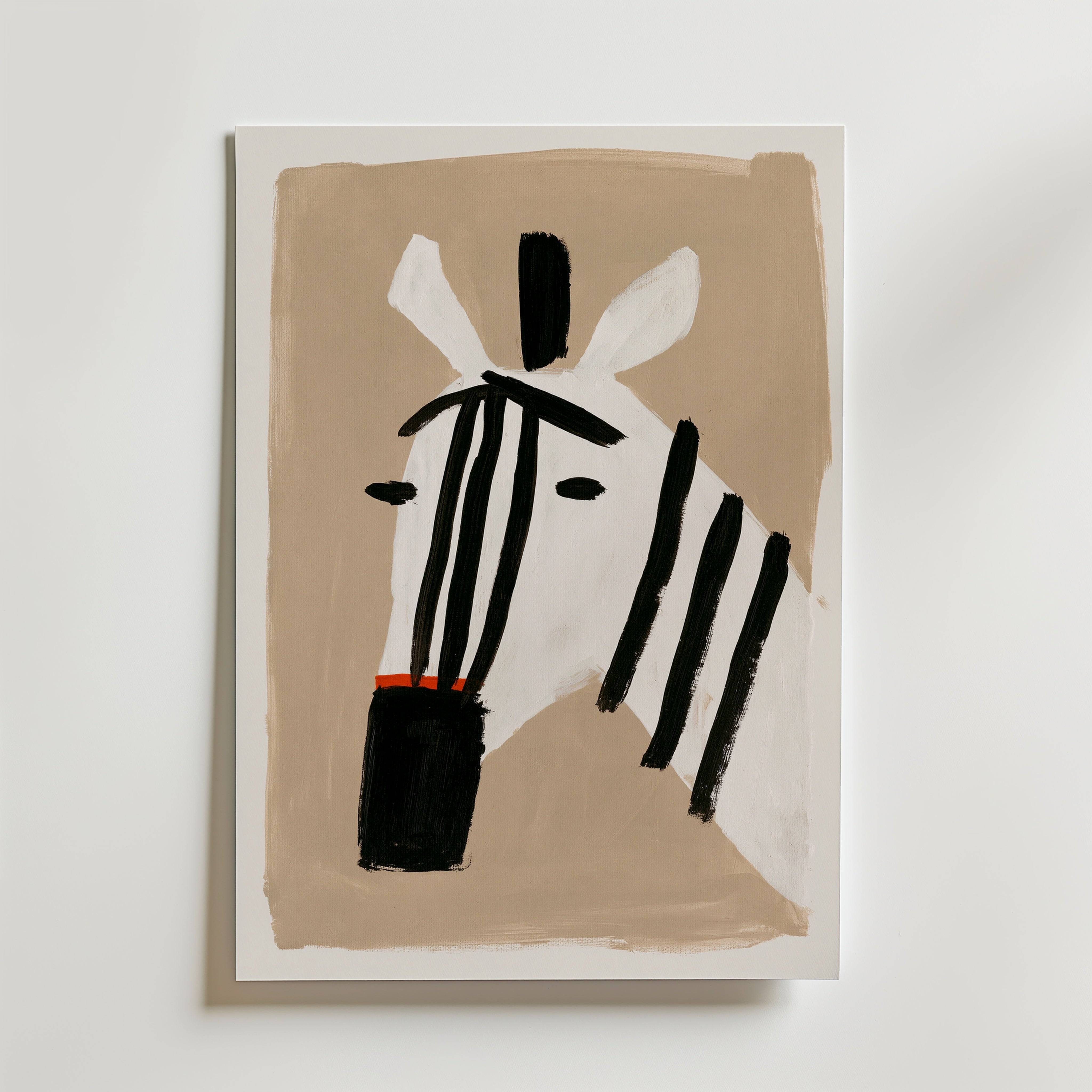 Minimal Zebra Poster - Fine Art Poster 70x100 cm Utan passepartout