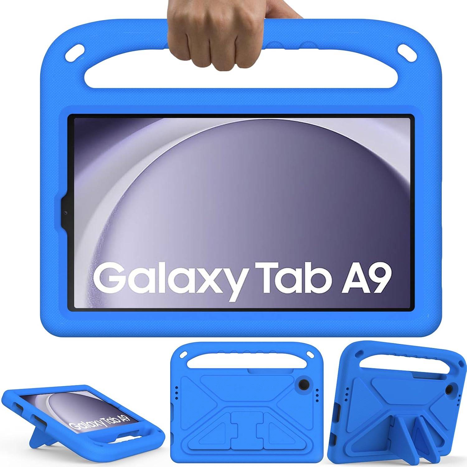 EVA Barnfodral För Samsung Tab A11+A9+Plus 11 SM-X210 X215 Surfplattefodral Tab A11 A9 8.7 X110 X130 Stötsäkert Stativ Funda fodral grön