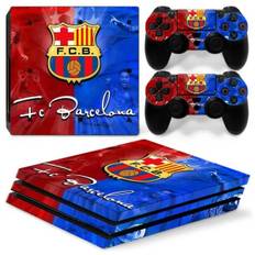 PS4 Pro skin til konsol og to controllere. FC Barcelona. Rød/Blå