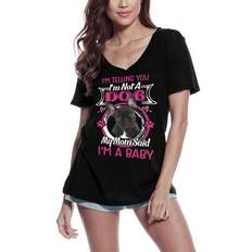 Grafisk V-ringad T-shirt Dam – I'm Telling You I'm Not A French Bulldog - My Mom Said I'm A Baby – Begränsad Upplaga Rolig Vintage Presentidéer för Kv - Svart - 3XL,L,XL,XXL