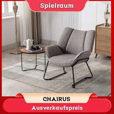 1 st Wahson Moderna Möbler Vardagsrum Balkong Schäslong, Modern Klädd Soffa Fåtölj med Metallben, Lämplig för Vardagsrum, Sovrum (Beige, Vit, Grå, Ros