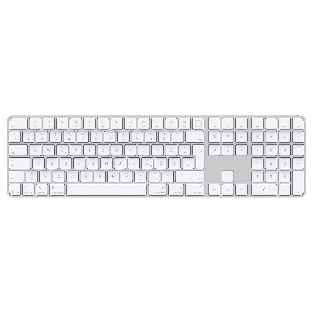 Apple Magic Keyboard med Touch ID och numerisk del till Mac-modeller med Apple-chip (USB‑C) – tyskt – vita tangenter