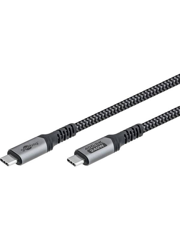 Pro USB-C <-> USB-C - 1.5m - 240 Watt Power Delivery - USB 4.0 / Thunderbolt 4 - Sort