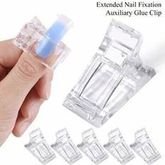 Nagelspetsklämma för att snabbt bygga Polygel Nagelformar Nagelklämmor för Polygel Finger Nagelförlängning UV LED Builder Clamps Manikyr Nail Art Tool - Genomskinlig