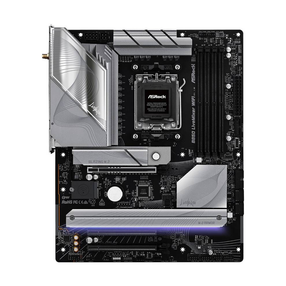 ASrock B850 LiveMixer WiFi / AMD B850 / DDR5 / SATA3 / M.2 / USB 3.2 / WiFi / BT / PCIe 5.0 / AM5 / ATX