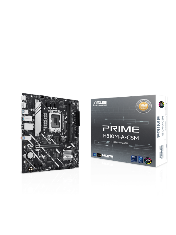 ASUS PRIME H810M-A-CSM Bundkort - Intel H810 - Intel LGA1851 - DDR5 RAM - Micro-ATX