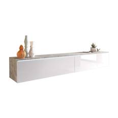 Concept 55 Cuguen TV-bänk 180 cm LED-belysning - Vit|Grå|Vit LED TV bänk & mediabänk Grå,Vit