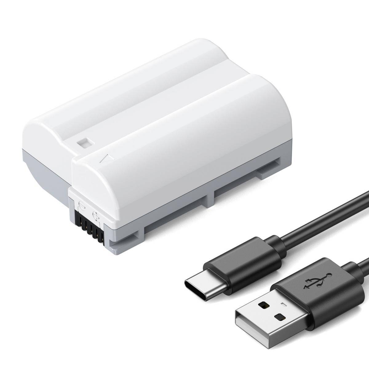 KENTFAITH K&F Concept EN-EL15C Battery with 2600mAh Capacity and Type-C Fast Charging for for Nikon Z8, Z7II, Z 7, Z 6II, Z 6, Z5, D850, D810, D810A, D780, D750, D610, D500, D7500, D7200 Camera