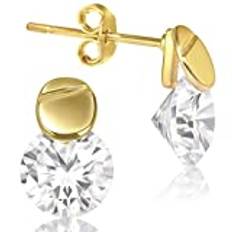 Leisha Örhängen för kvinnor Äkta 925 Silver sten med Swarovski Nickelfria Present 1g (Guld)