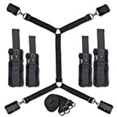 DaniChou® Premium bed restraints, extra plush & exclusive carabiner, restraints & bondage set, sex toys for bed, bondage set, BDSM set for couples, high quality sex toy set for hot sex games