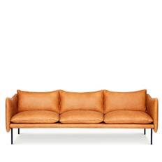 Fogia Tiki Sofa - 3 Pers. - Vintage Cognac Læder - Messing (Brass)