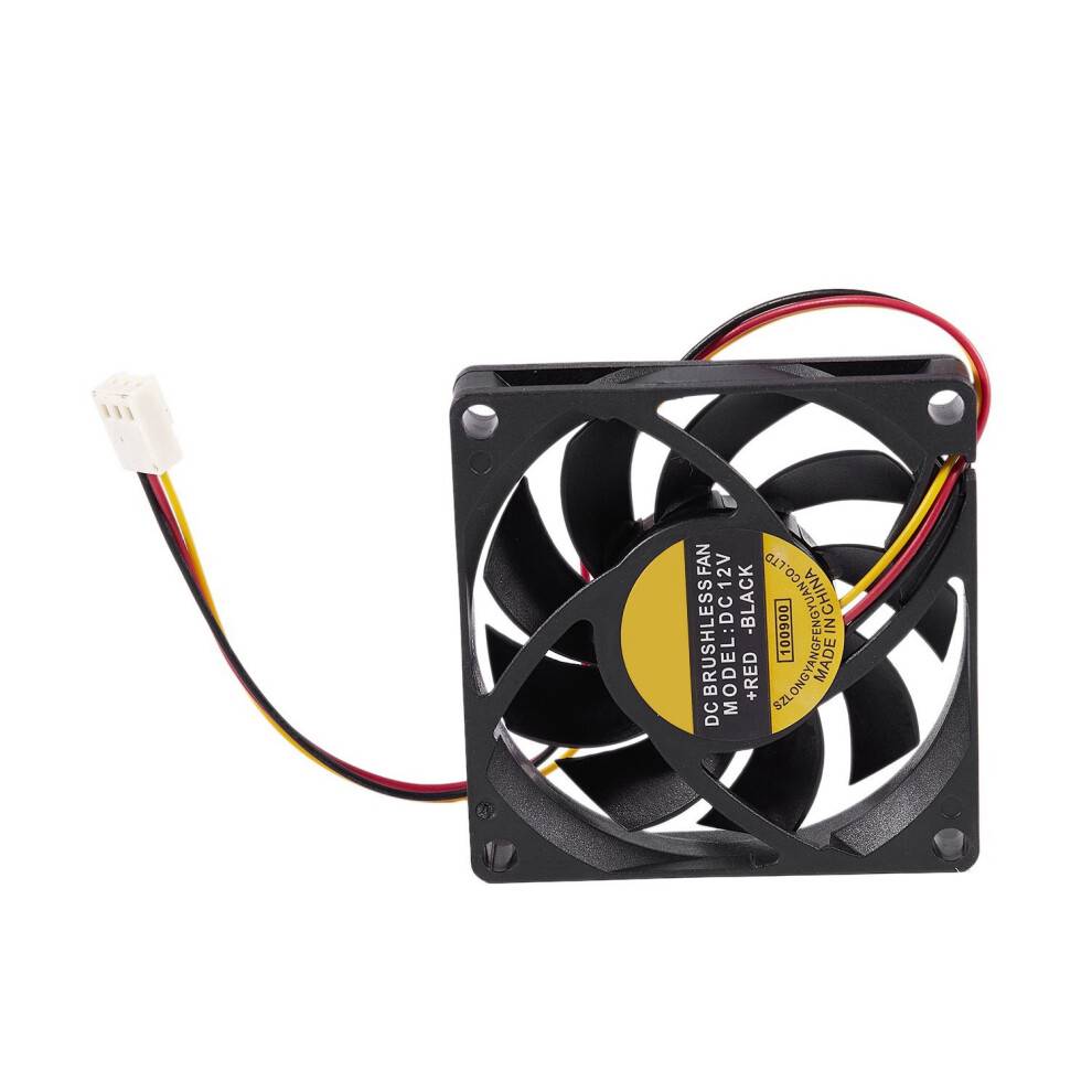 70X70 Mm 12V 3-Stifts PC-Datorfodral CPU  BorstlöS Kylare KylfläKt Svart