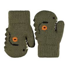 Molo Vantar m. Foder - Stickad - Kenau - Bark Green m. Dino - Molo - 3-5 år (98-110) - Vantar