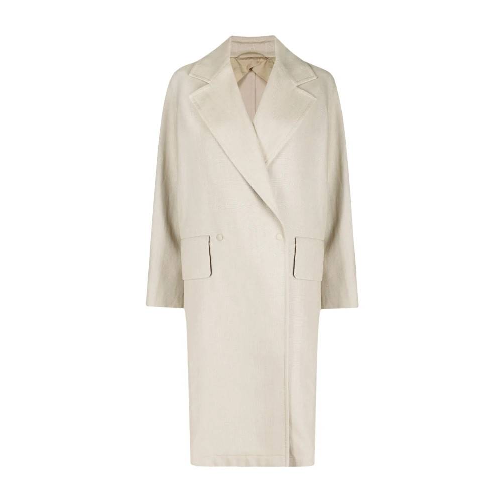 Max Mara - Mescal Dubbelknäppt Dusterkappa Kappor & Rockar - Dam - 3XS - Bomull