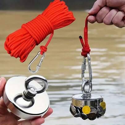 2 st magnetiskt fiskekit, inkluderar 1000 cm/393,7 tum rep, högkvalitativa magneter för flod- och magnetfiske, lämplig för magnetfiske i floder, sjöfå - Flerfärgad 2 (6 cm diameter set,Set med 4,2 cm diameter)
