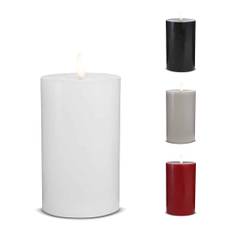 LED-ljus - 1 st. - ø7,5 x 15 cm - med 3D-låga - (flera färger) - Svart