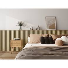 Trälamell Akustikpaneler | 1200x600x18mm | Vit Ek | 2-pack