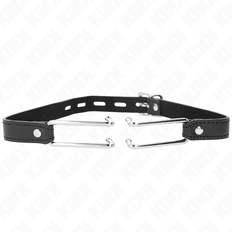 Kink Collar & Gag Kink - Metal Hook Gag 11.5 Cm With Leatherette Strap Adjustable 39-58 Cm X 2 Cm