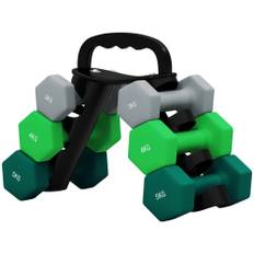 Hantelset med ställ 6 hantlar 2x3kg- 2x4kg- 2x5kg
