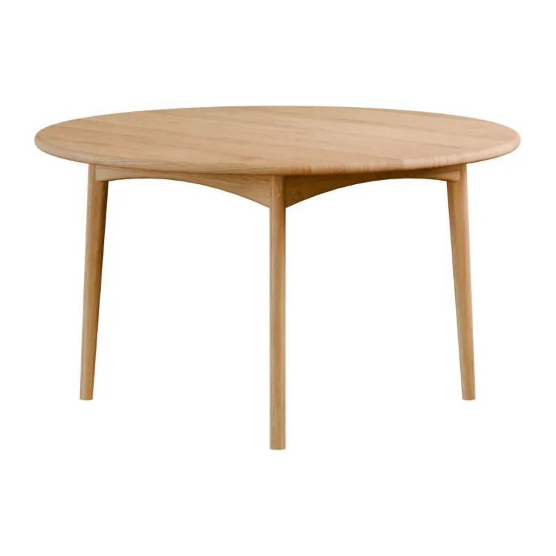 Kristensen & Kristensen - Klassi Runt Matbord (Edge 2 – Arched, Ek, Raka ben, Ø110 cm)