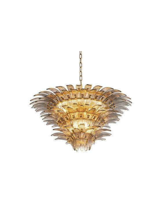 Eichholtz Italo takkrona borstad mässing - Guld / Grå (Ø: 80 x H: 41 cm)