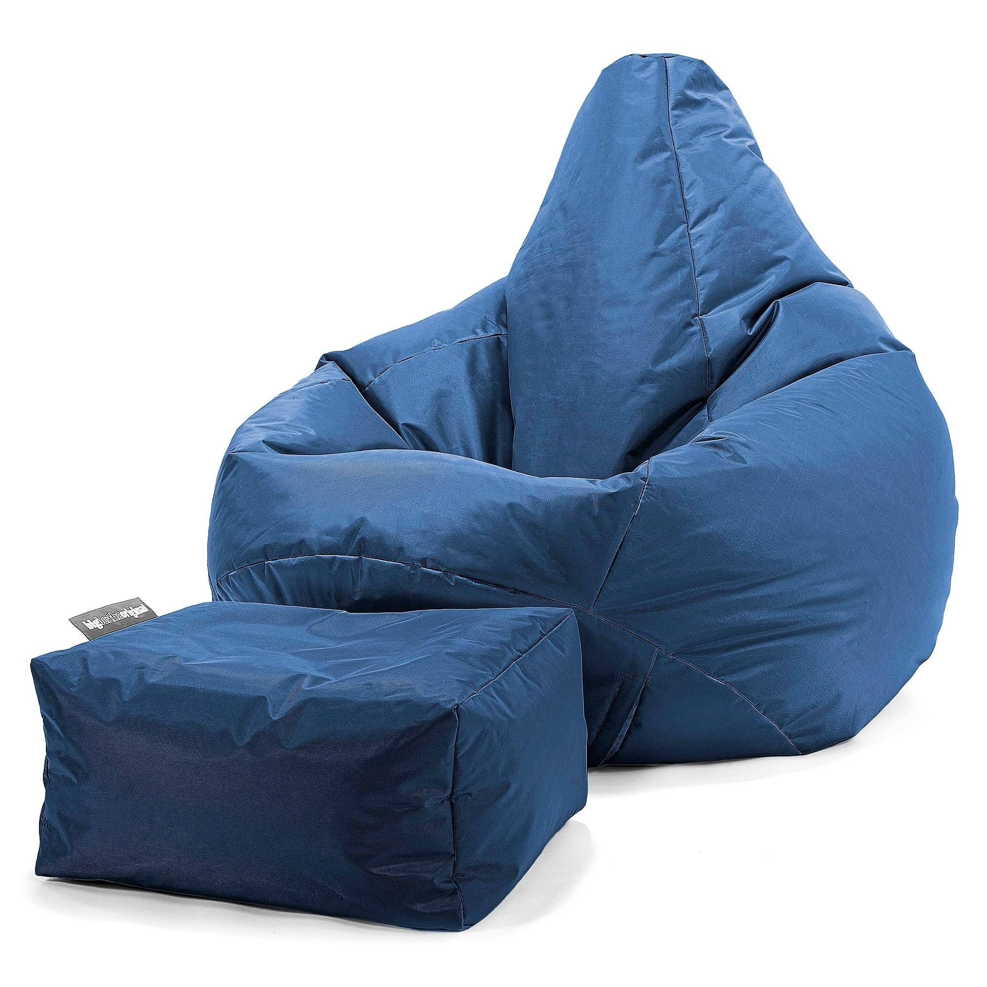 Game Fåtölj Saccosäck - SmartCanvas™ Marinblå - Marinblå / Med fotpall + 449 Kr