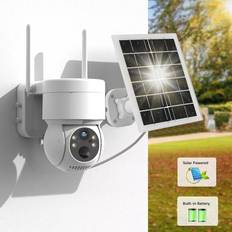 Ny 4MP Solar WIFI-övervakning utomhussäkerhet 1080P panoramautsikt PTZ-kamera Tvåvägsljud PIR-rörelsesensor IR nattseende vattentät nätverkskamera 2MP svart