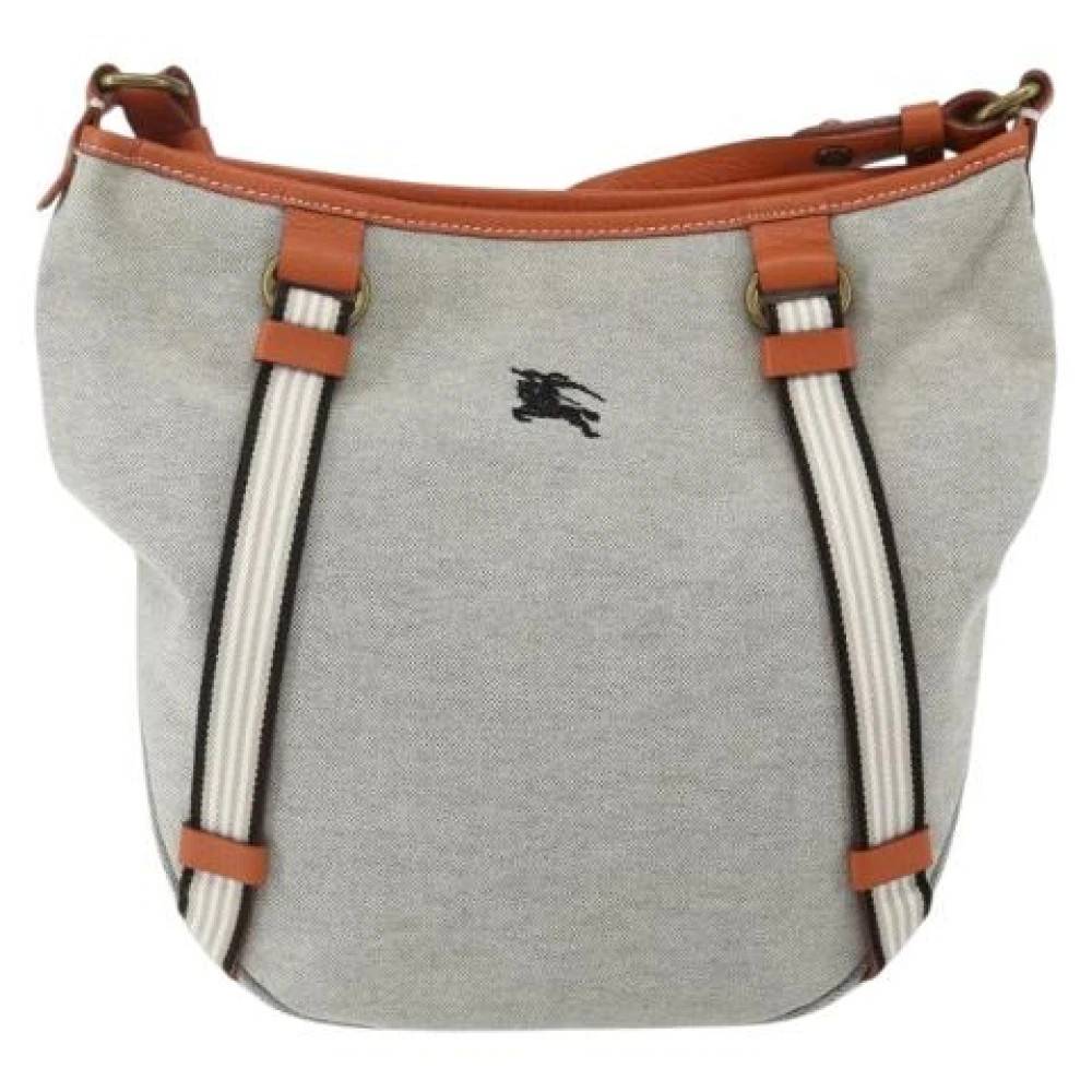 Burberry Vintage Pre-owned Canvas Skuldertaske - Vintage - Dame - Grå - ONE SIZE - Uld
