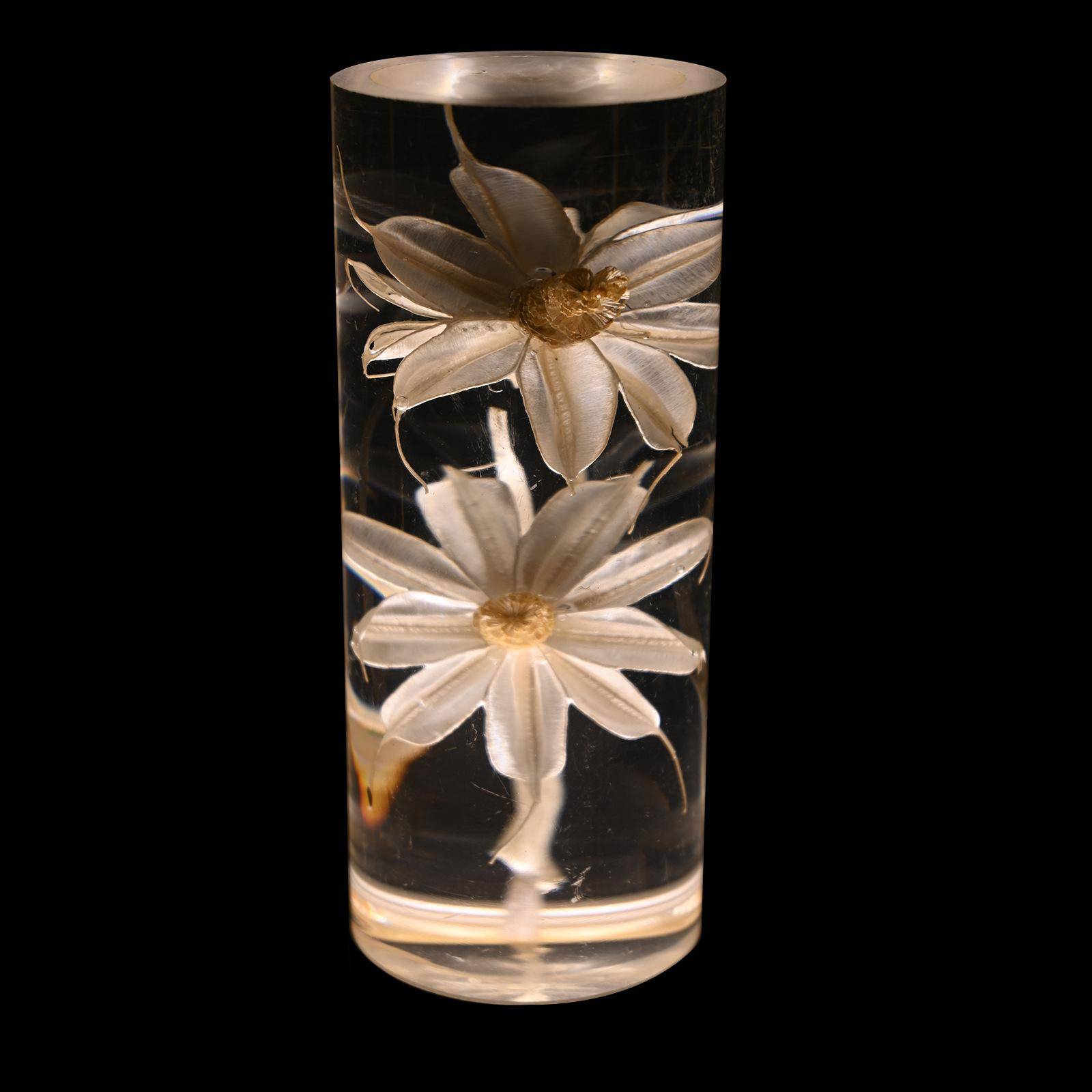 Aeon Flower Akryl Bordslampa Sovrum Sänglampa Stämning Dekorativ Prydnad Pekbrytare + USB Daisies &Tri-color light