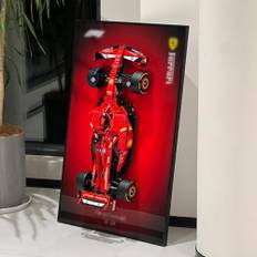 Displayvägg för Lego Technic Ferrari SF-24 F1 modell bilsats byggsats 42207, vuxensamlarobjekt väggmontering, hem- eller kontorsinredning, tonad färg (ingen bil ingår)