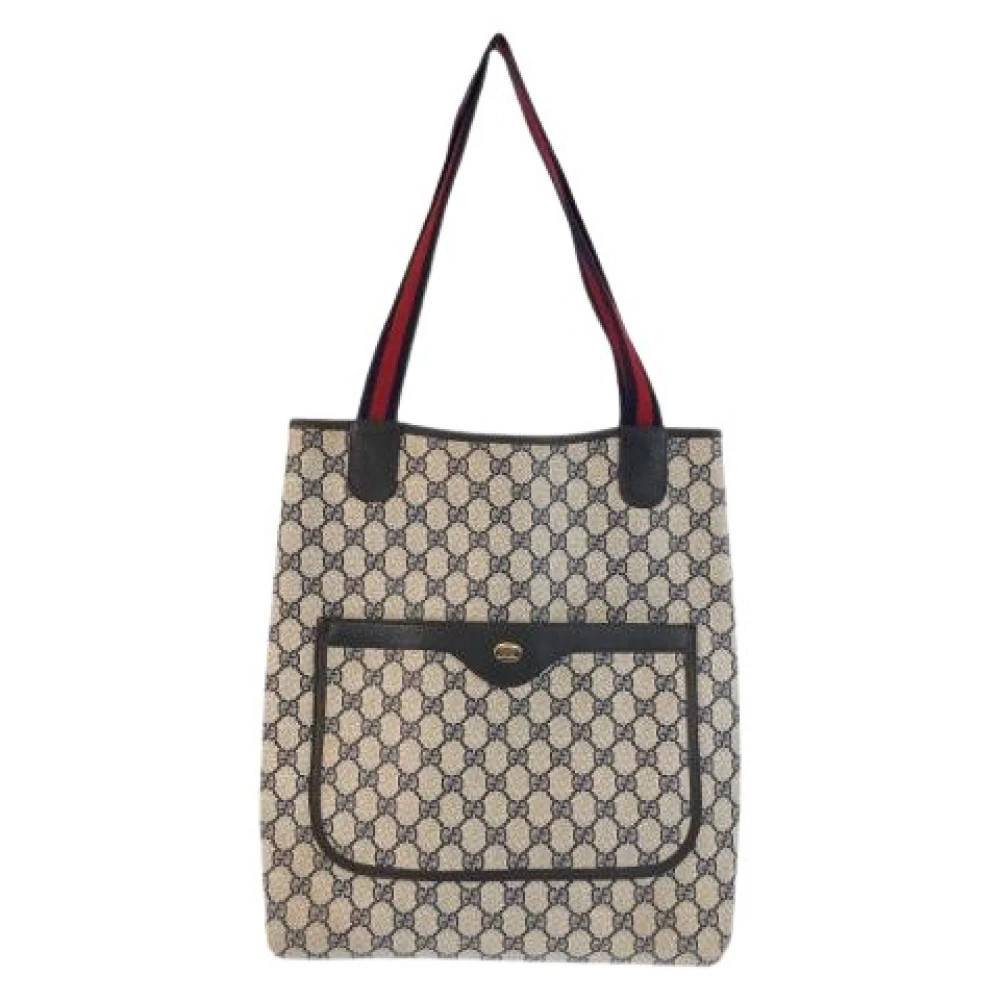 Gucci Vintage Pre-owned GG Supreme Canvas Læder Skuldertaske - Vintage - Dame - Beige - ONE SIZE - Uld
