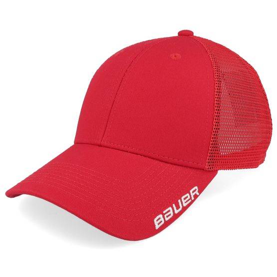 Bauer - Röd trucker Keps - Kids Team Mesh Red Trucker @ Hatstore