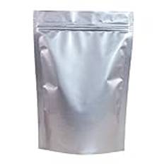 Fresherpack 50X stående silver Mylar foliepåsar 12 x 20 cm – rymmer upp till 350 g