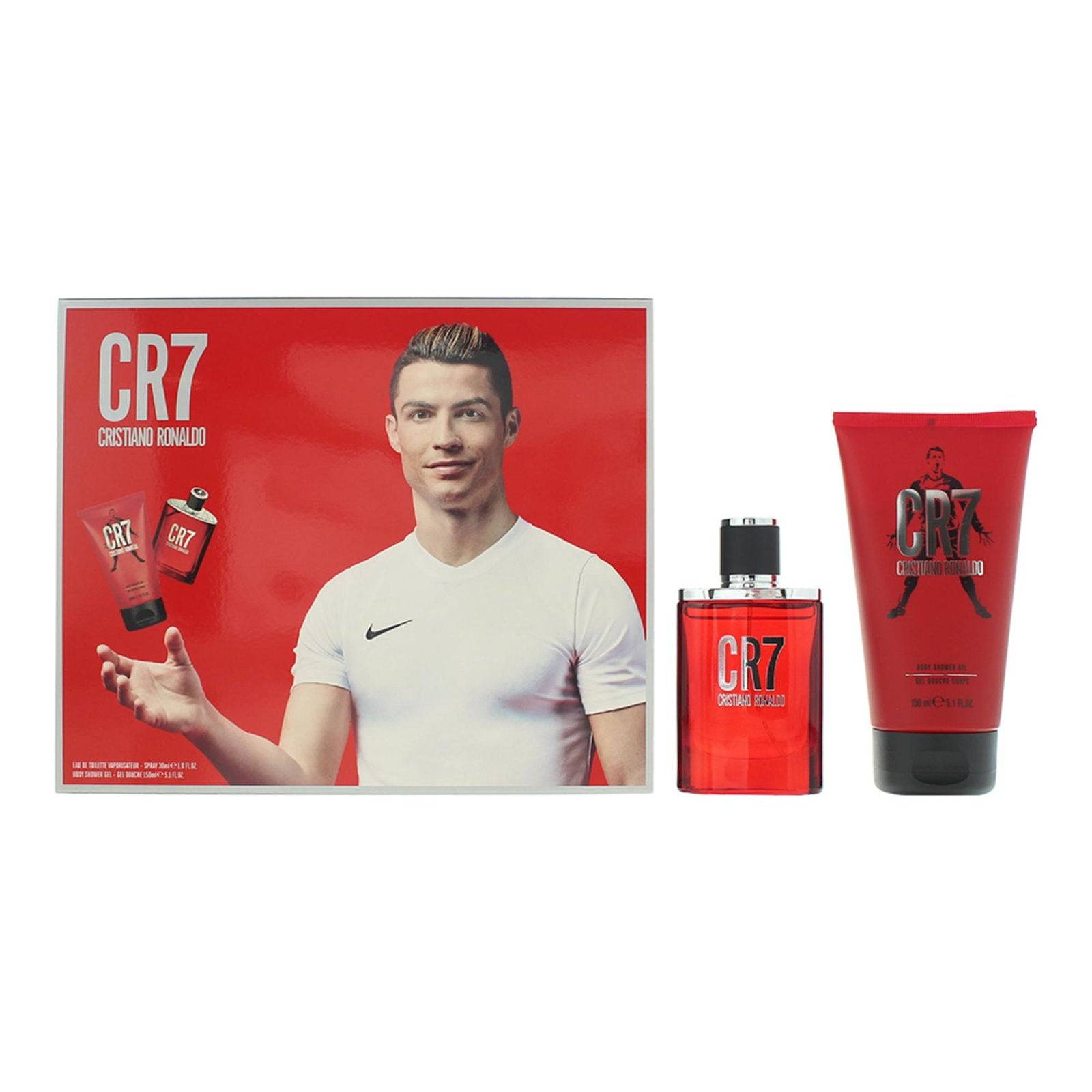 Set Cristiano Ronaldo: CR7, Eau De Toilette, per uomo, 30 ml + CR7, Gel doccia, per tutti i tipi di pelle, 150 ml