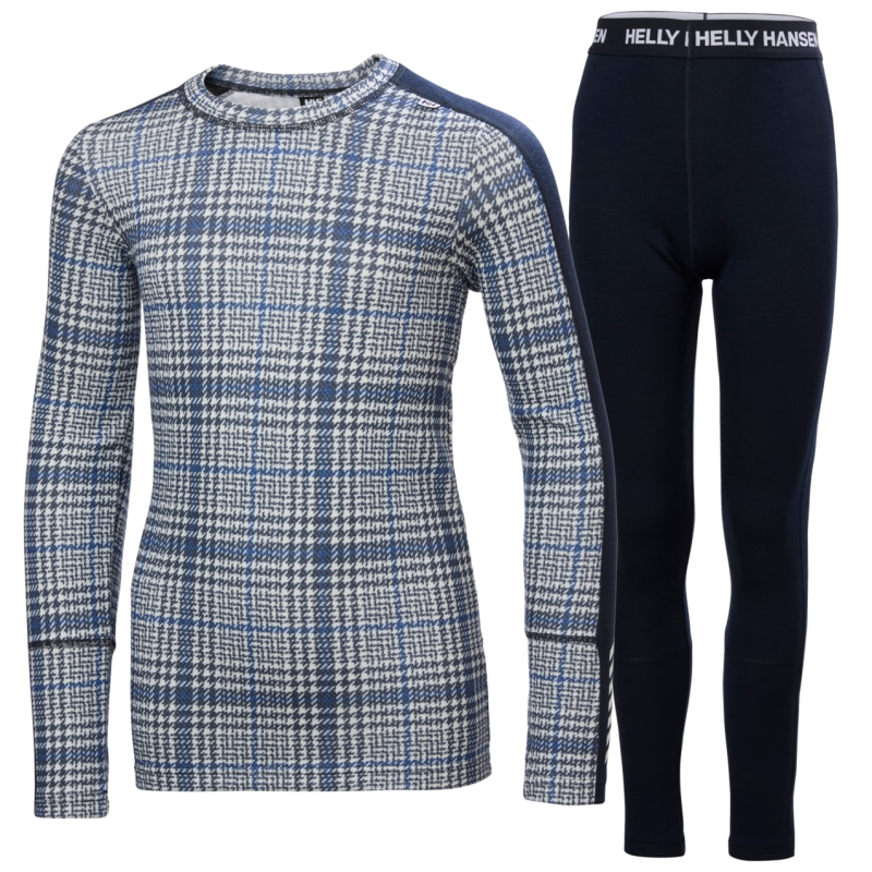 Helly Hansen Jr Graphic Lifa Merino Set - Underställ merinoull - Barn Navy Aop Child's height 140 cm