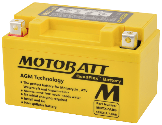 Motobatt - 12V 7Ah 105A Batteri - MBTX7ABS