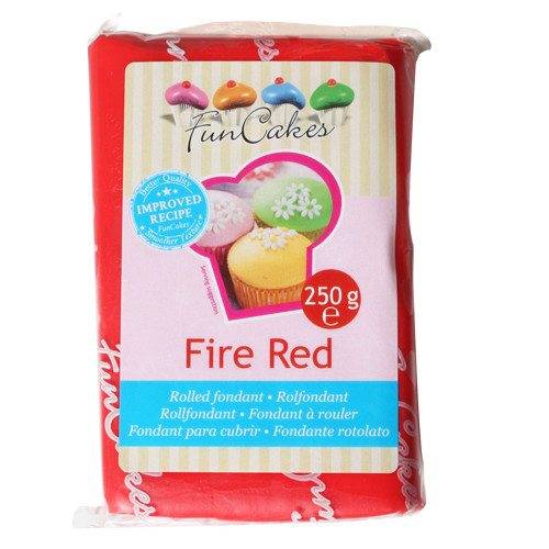 Funcakes fondant, rød / Fire Red, 1 kg (4 x 250g).