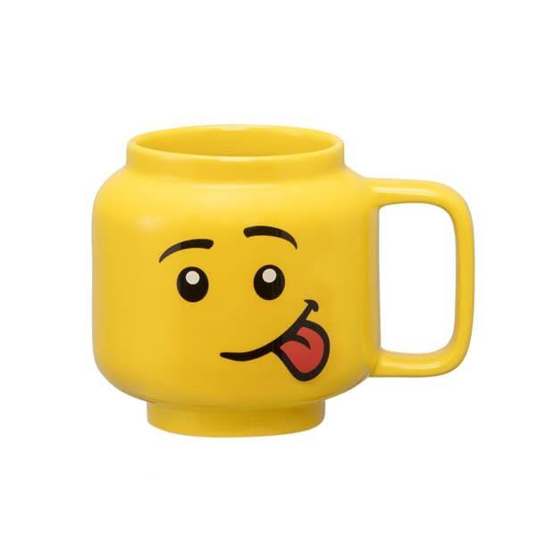 LEGO Stor Rolig Mugg 530 ml – Keramisk Mugg, Minifigurans Ansikte, Tål Diskmaskin