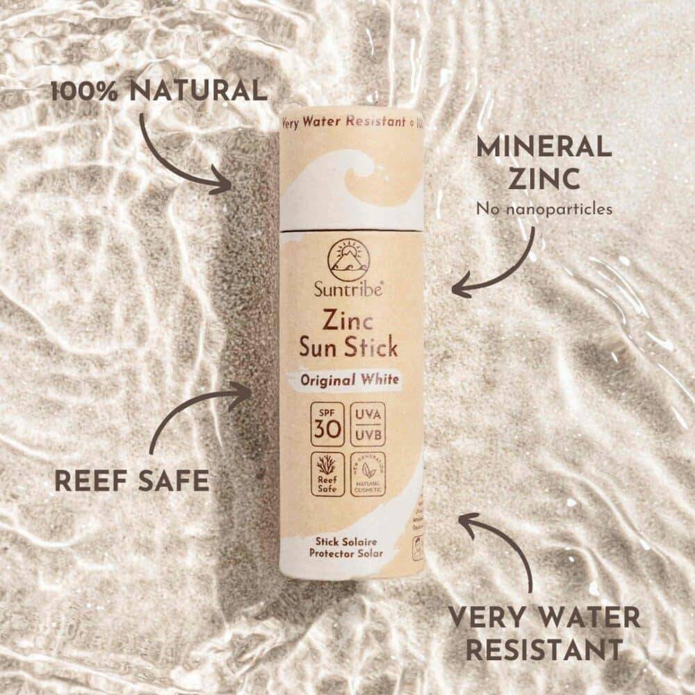 Suntribe - Natural Mineral Zinc Sun Stick SPF 50 - White, 30g.