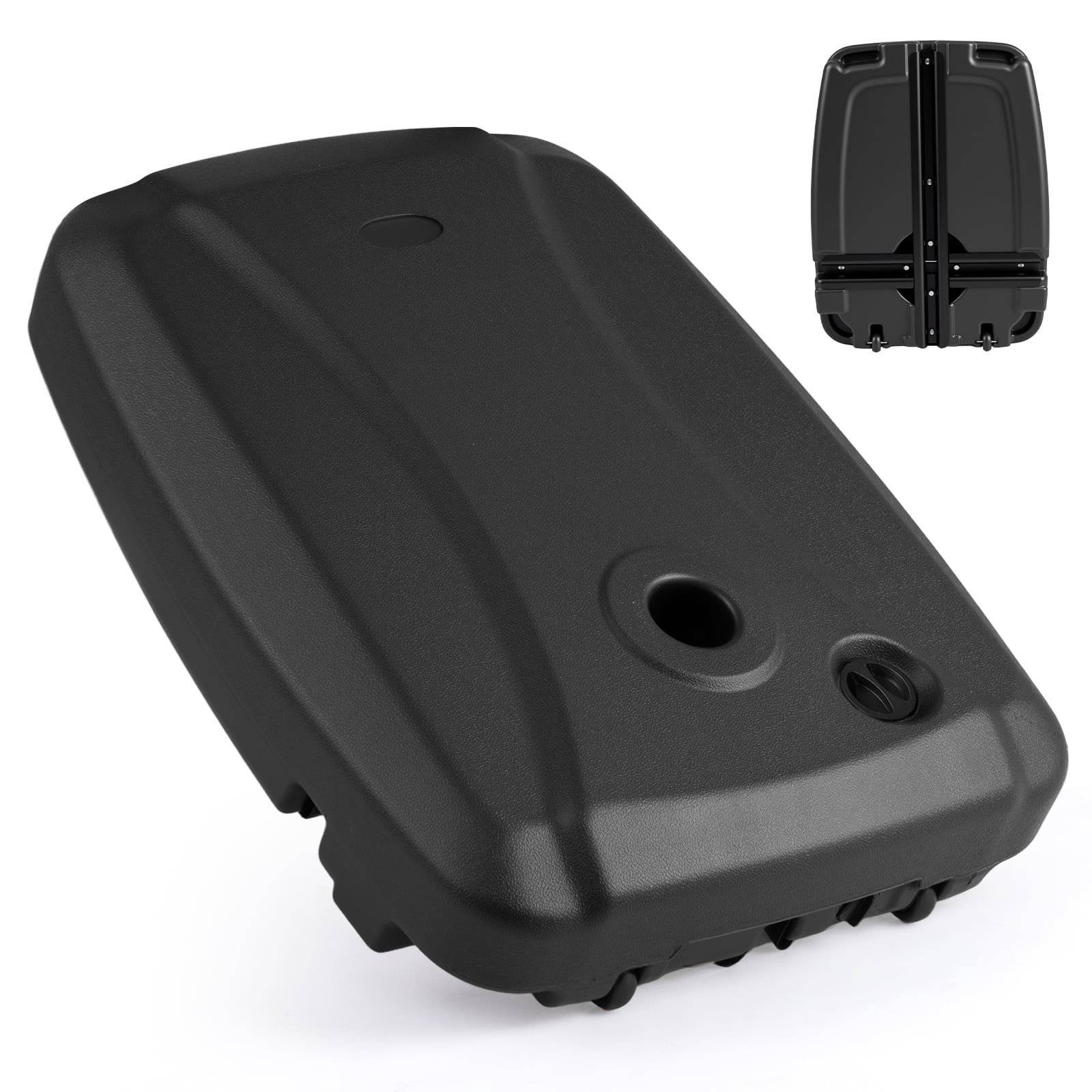 Parasollfot med hjul, 69 liter fyllbar HDPE – svart.
