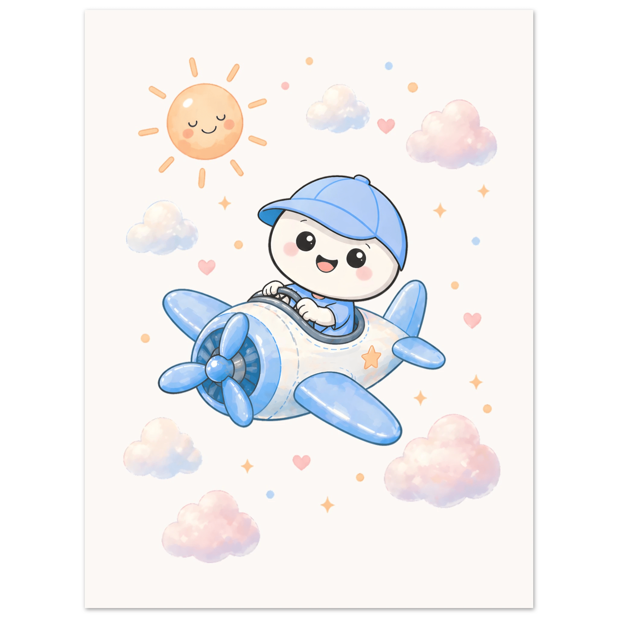 Lille flyger flygplan-30x40 cm / 12x16″ / Utan ram / -
