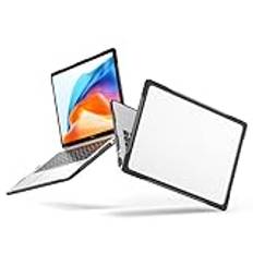 Kompatibel med Huawei MateBook 14 2021/2022/2023 dubbla lager slitstarkt skyddande hårt skal av plast, anti-fingeravtryck mjuk TPU-stötfångare. Transparent