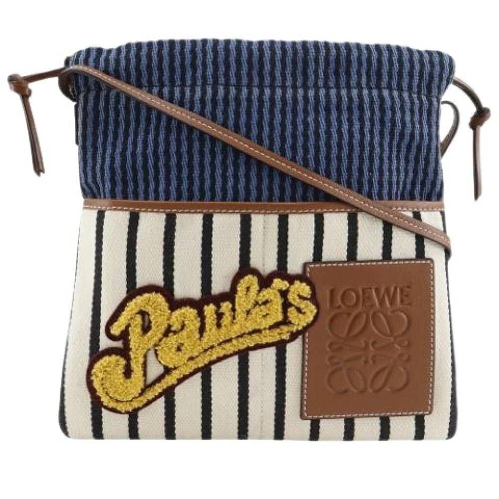 Loewe Pre-owned Pre-owned Paula’s Ibiza Stripe Canvas Skuldertaske - Vintage - Dame - Flerfarvet - ONE SIZE - Uld