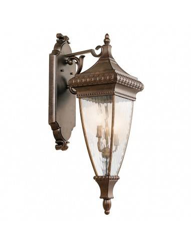 VENETIAN RAIN Udendørs væglampe i aluminium og glas H78,7 cm 3 x E14 - Børstet bronze/Matteret