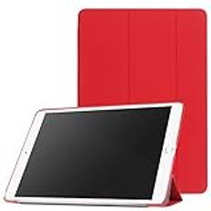 iPad 10.2/Air3/Pro10.5 fodral, ultralätt smal PU-läder surfplatta genomskinligt fodral (för iPad 10.2/Air3/Pro10.5, röd)