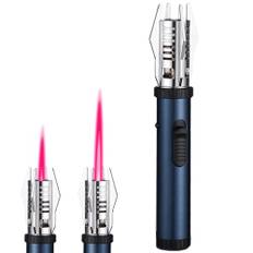Jetflamme Stormtändare, 20 cm Lång Stav Tändare Med Jetflame, Påfyllningsbar Gas, Vindtät för Ljus, Kök, Grill, Camping (Utan Gas) (Blå)