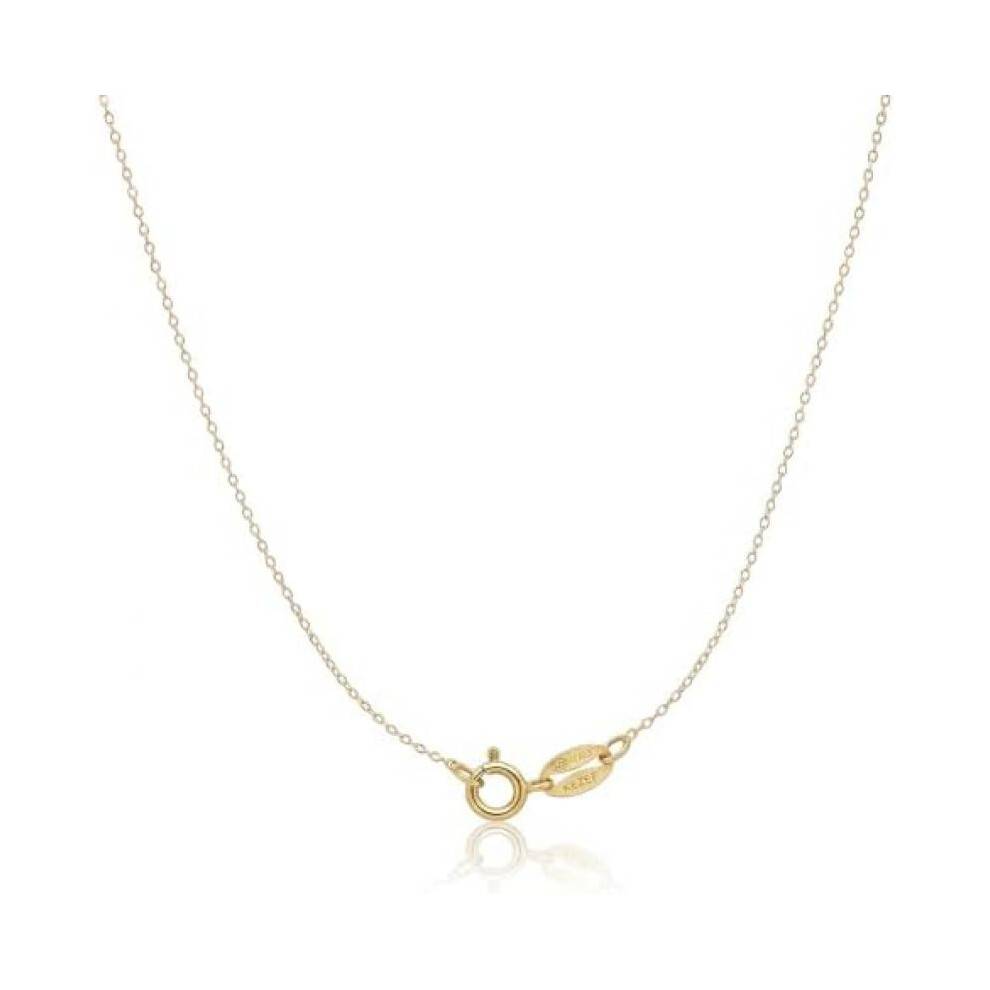 (43 cm, 18K Gold) KEZEF 1mm Chain Necklace 925 Sterling Silver for Women Men 40-90cm No Pendant Gold Plated Option
