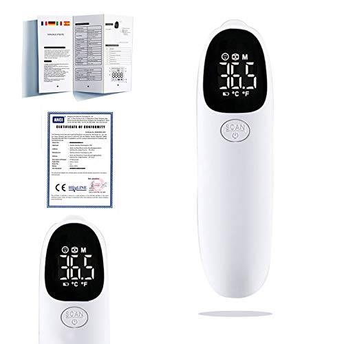 hd-line R-9 digital termometer – kontaktlös pistol för att mäta temperatur på kropp, föremål, rum – LCD-skärm med 3 färglägen, belysning, akustiskt feberalarm, omedelbar korrekt visning