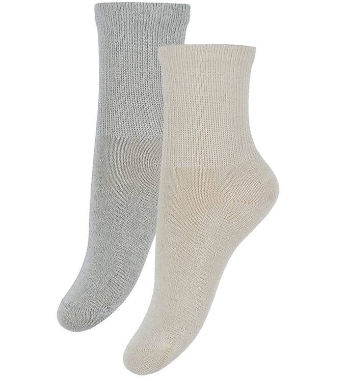 Minymo Strømper - 2-pak - Light Grey Melange - Minymo - 23/26 - Strømper
